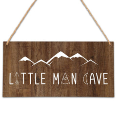 OICPYD Little Man Cave Wall Sign front view for cozy nursery decor and playful charm.
