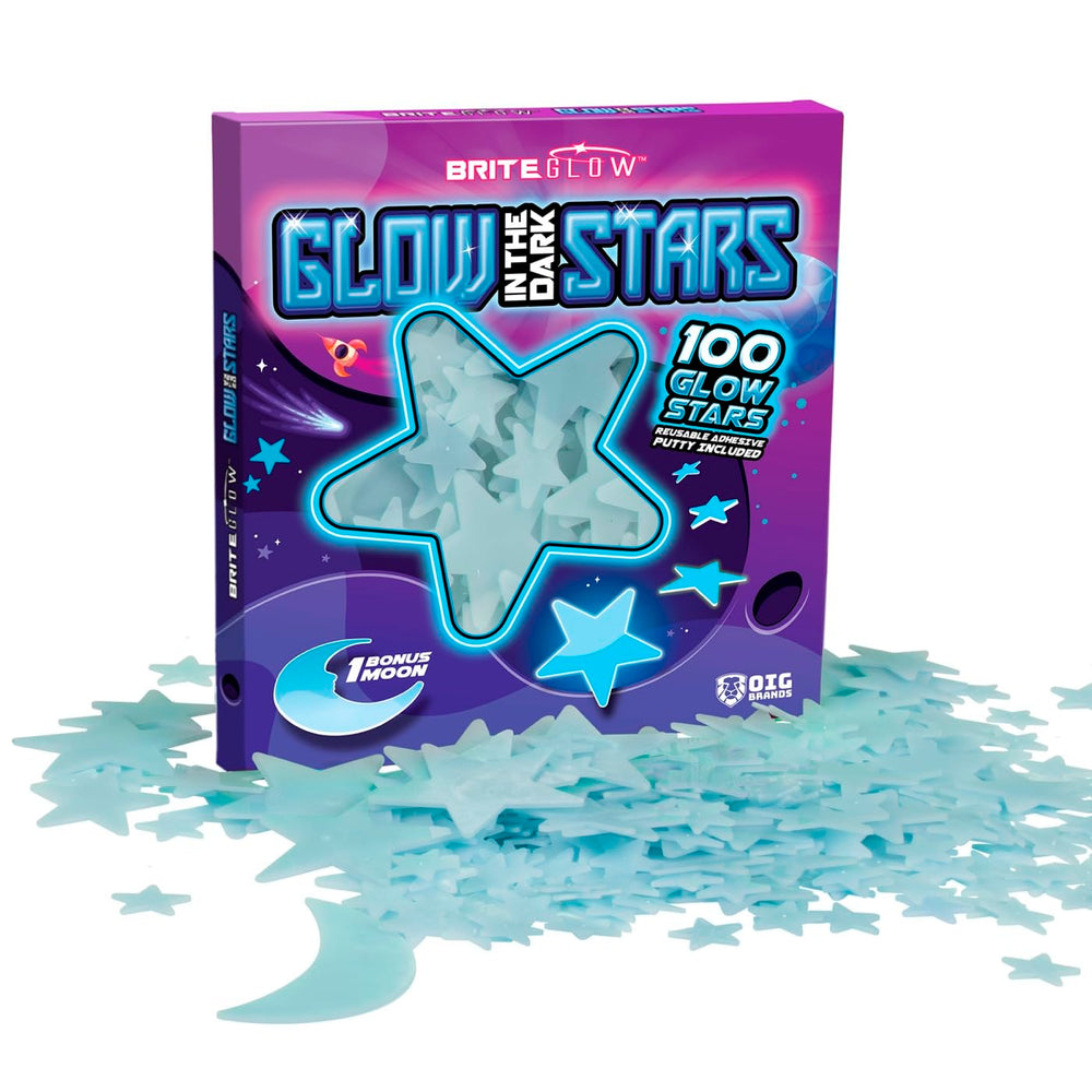 OIG Brands blue glow stars ceiling moon illuminate a dreamy night sky in kid's room.