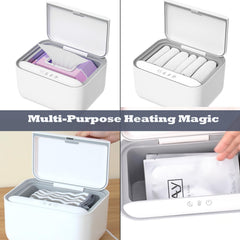 OIIKQDML baby-wipe-warmer-night-light-on provides gentle illumination for midnight changes.