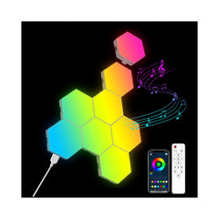 OJQ 8-pack hexagon lights wall RGB panel for vivid room decor and color customization