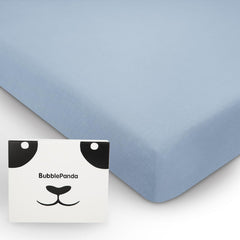 Okayinn BubblePanda bamboo crib sheet folded to show soft-touch fabric for cozy nights