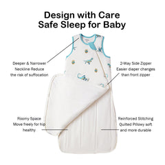 Okayinn BubblePanda sleep sack breathable bamboo-rayon fabric helps regulate baby temperature.