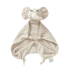 Okdiy Elephant Lovey with soft muslin fabric comforts baby at nap time.