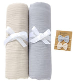 okdiy muslin swaddle blanket khaki closeup showing soft texture for cozy cuddling