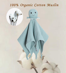 okdiy Organic Cotton Muslin Lovey size preview shows baby-friendly dimensions