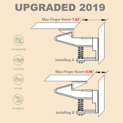 OKEFAn adhesive cabinet latch installs without tools, minimizing damage.