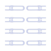 OKEFAn sliding cabinet lock white front view shows child-safety and simple cabinet control.