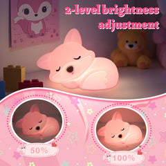 OkiyiD Pink Fox Night Light with dimmed glow setting for night ambience
