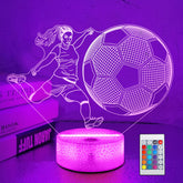 OkiyiD Soccer 3D Illusion Lamp base glows softly for cozy night lighting