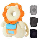 Okydoky baby head protector lion-pattern backpack offers gentle head protection during crawling