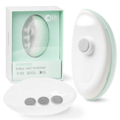 Olababy rechargeable nail trimmer with LED light enables precise baby nail trimming.
