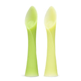 Olababy training spoon kiwi soft-tip closeup shows gentle silicone for safe feeding