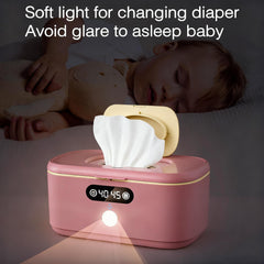 Olfjurk Wipe Warmer beige night light aids midnight diaper changes without glare.