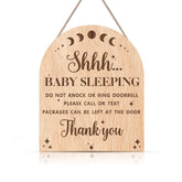 OLMXA Baby Sleeping Sign on front door with 9.8x12 inch display for nap-time quiet