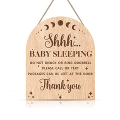 OLMXA Baby Sleeping Sign on front door with 9.8x12 inch display for nap-time quiet