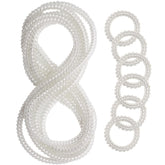 Olugu chew necklace clear coil close-up shows BPA-free safety for sensory use.