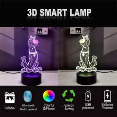 Olwekqx figure dog nightlight side view showing soft glow