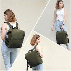 Omanmoli diaper backpack olive green interior pockets keep wipes, clothes, and toys organized