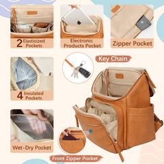 Omanmoli Diaper Bag Honey stroller straps offer hands-free bag carrying on outings