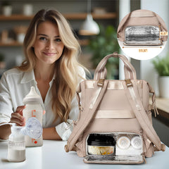 Omanmoli diaper bag insulated compartment keeps meals fresh during outings