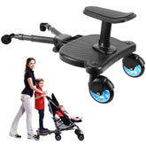 OmegaGym stroller board pedal enables quick setup for smoother errands.