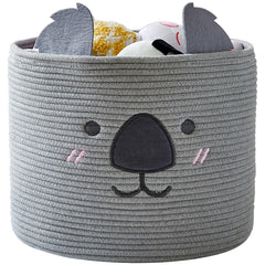 OMERAI animal koala basket face design adds cute charm to nursery and toy storage.