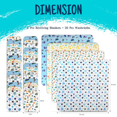 Omilion receiving blanket blue car with dogs pattern for daytime snuggles.