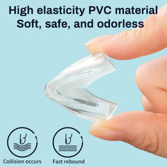 Omiliv transparent corner protectors on dining table blend in unobtrusively