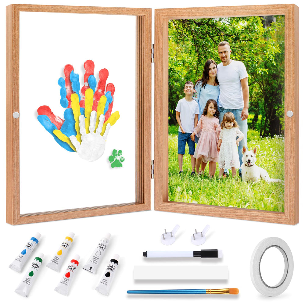 Omrhvi Family Handprint Kit frame setup shows easy, display-ready keepsake for living rooms.
