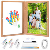Omrhvi Family Handprint Kit frame setup shows easy, display-ready keepsake for living rooms.