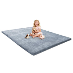 Omzer Baby Play Mat corner close-up highlighting 1.3-inch foam cushioning for soft landings.
