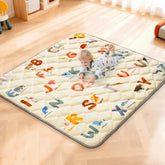 omzer baby play mat folded for compact storage, ideal for small rooms.