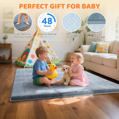 Omzer Baby Play Mat folded-storage design emphasizes quick packing after playtime.