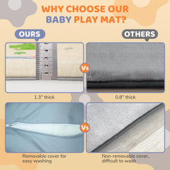 Omzer baby play mat indoor-outdoor use demonstrates versatile play space.