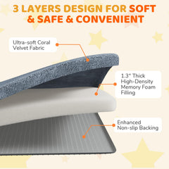 Omzer baby play mat non-slip base offers stable crawling surface.