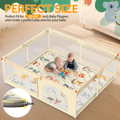 Omzer baby play mat unfolded shows spacious crawling area.
