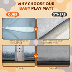 Omzer Baby Play Mat with playpen integration demonstrates versatile setup.