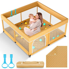 Omzer baby playpen 50x50-in setup view showing spacious interior for safe play