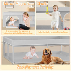 Omzer Baby Playpen foam-connection detail highlights cushioned corners.