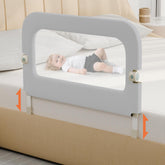 omzer bed guard rail folded 32in showing compact storage and space-saving design.