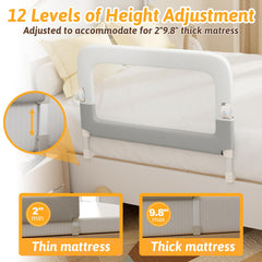 Omzer bed rail toddlers between mattress and frame shows easy installation.