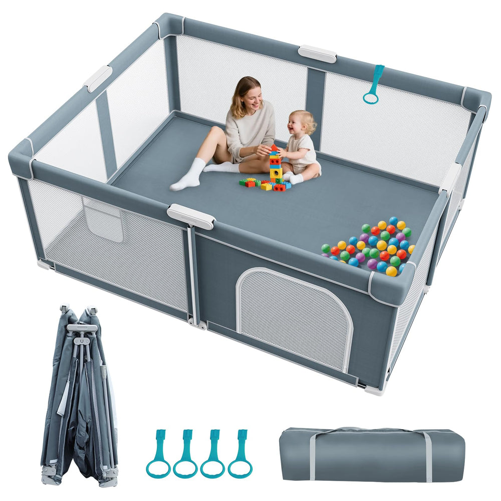 Omzer foldable baby playpen setup in 60 seconds for quick, safe play area