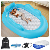OMZER inflatable toddler travel bed with oval design provides a roomy, safe sleeping space on trips