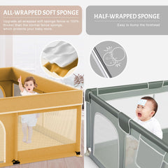 Omzer playpen 360-degree mesh view enables easy supervision during play