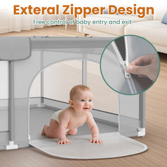 omzer playpen foam padding interior reduces collisions during active play.
