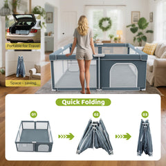 Omzer playpen mesh design offers 360-degree visibility for attentive supervision.