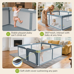 Omzer sturdy oxford-edge frame with non-slip base keeps toddlers stable during play.