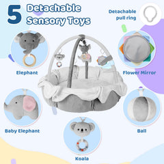 Omzer Plush learning cards double-sided support visual and cognitive exploration for babies.