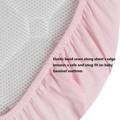 Onacosht elastic-band bassinet sheet stays in place for safe sleep.