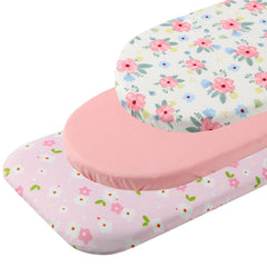 Onacosht pink floral sheet features breathable jersey fabric for gentle sleeping environment.